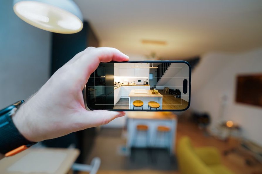 住まいの情報をスマホで確認する居住者